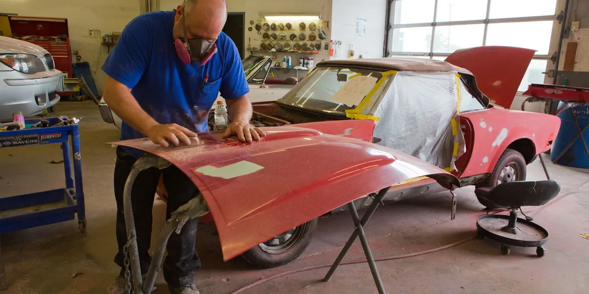 Auto body repair scene